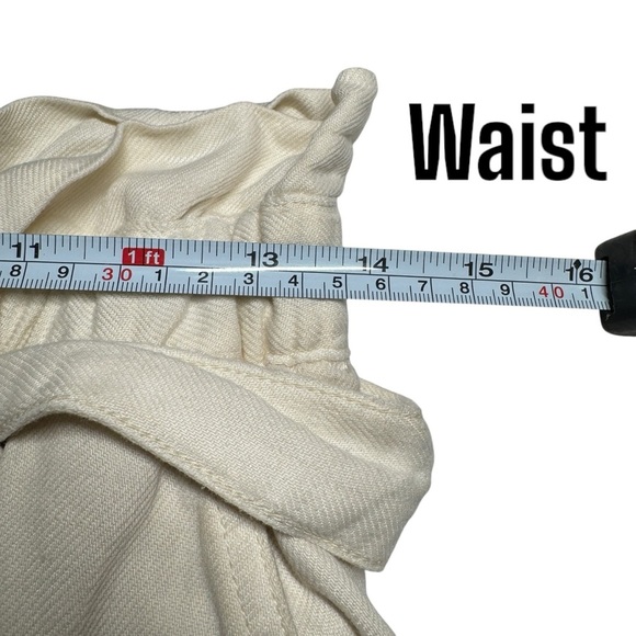 Aerie paper bag waist pants super soft comfy women’s small cream - Picture 8 of 11